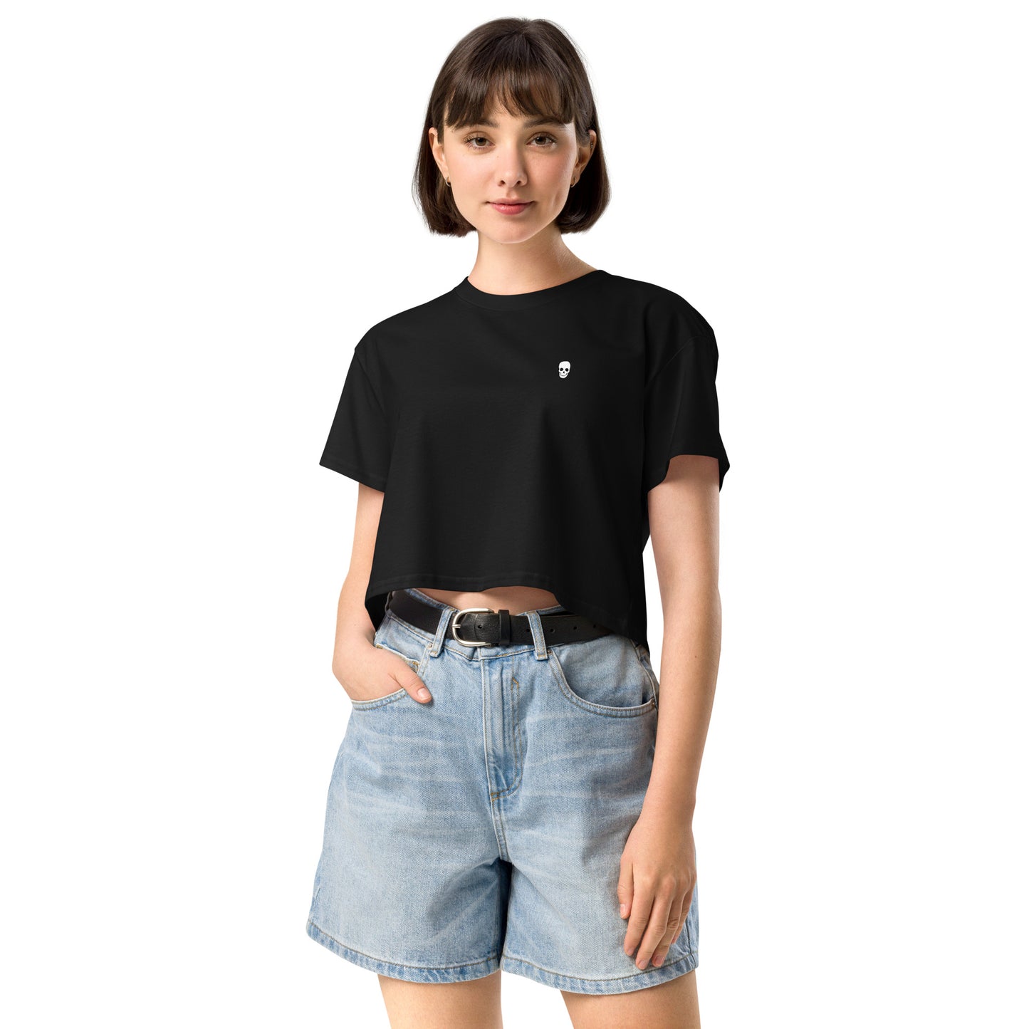 Women’s Cropped Skull Tee